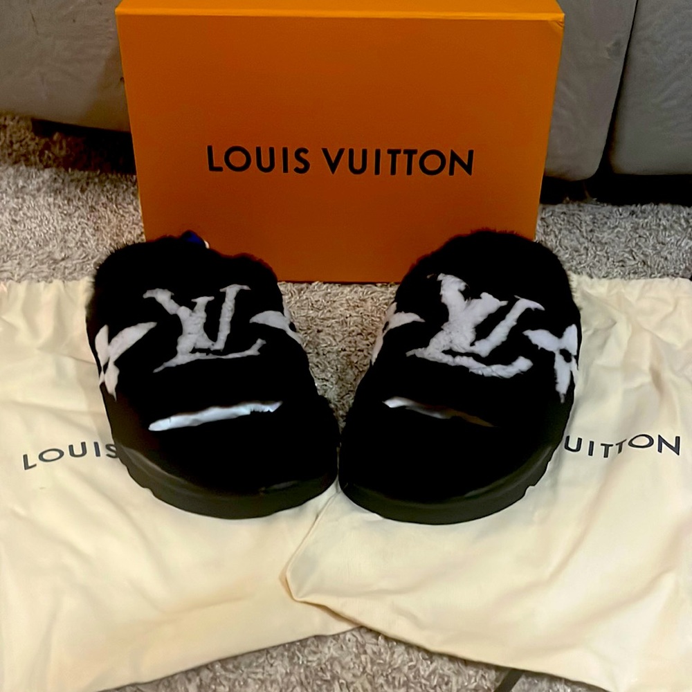 Louis Vuitton Shearling Slides